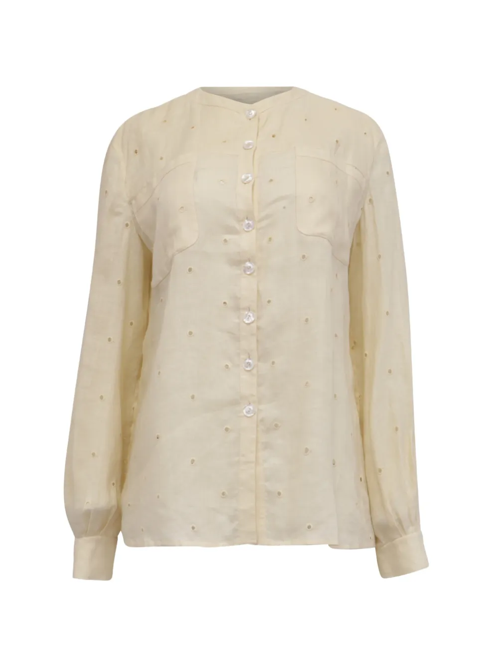 Valentino Garavani Pre-Owned button-down eyelet shirt - Toni neutri