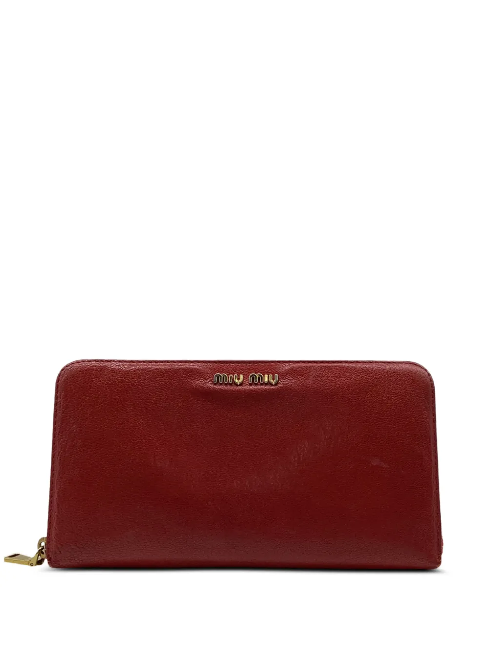 Miu Miu Pre-Owned zip-around leather wallet - Rosso