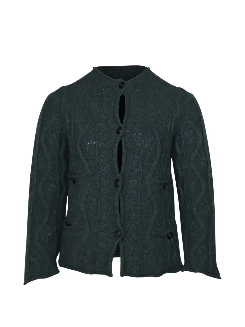 CHANEL Pre-Owned cable knit cardigan - Verde