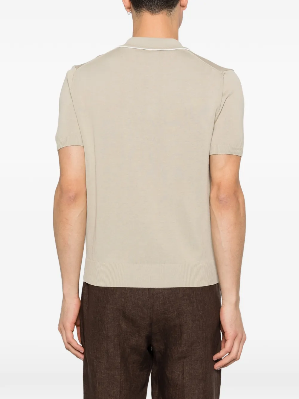 Canali T-shirt met V-hals Beige