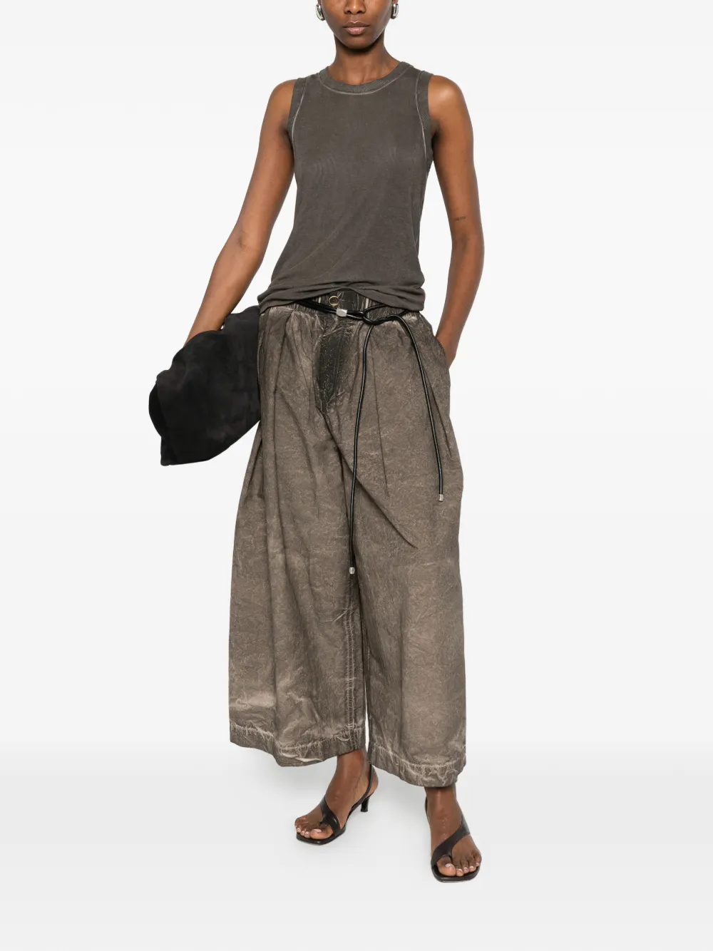  Uma Wang Ribbed Top - Brown 