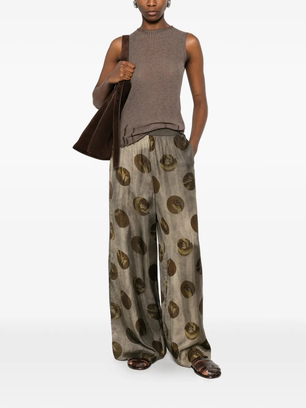  Uma Wang Ribbed Distressed Top - Brown 