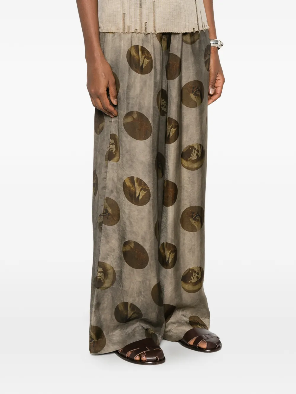 Circle-Print Trousers