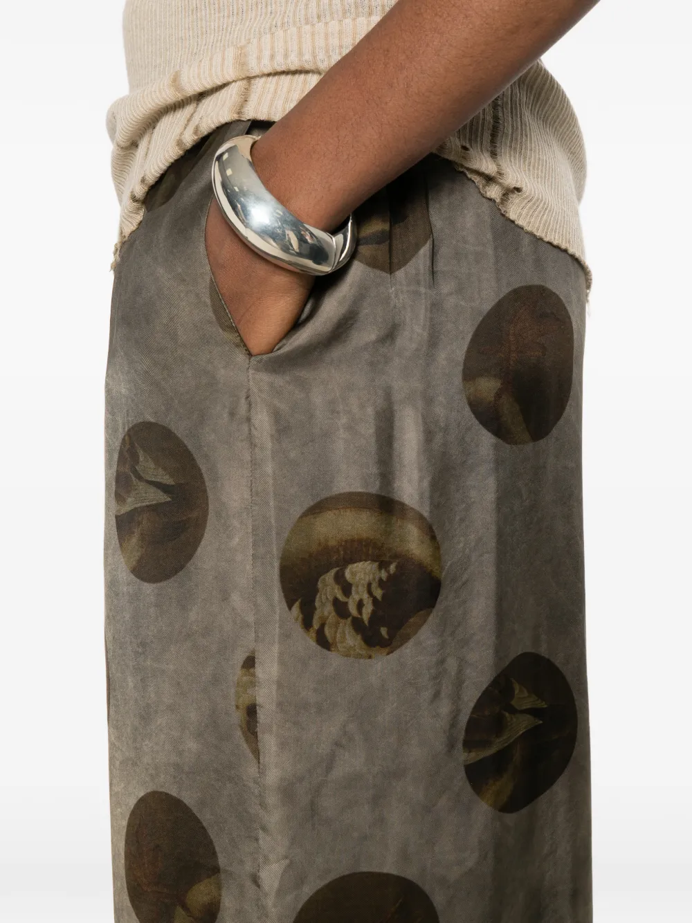 Circle-Print Trousers