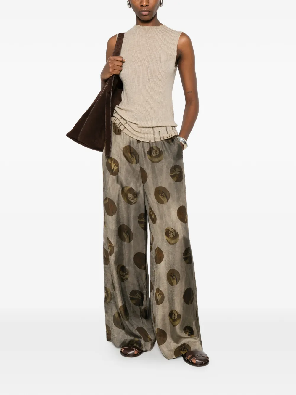 Circle-Print Trousers