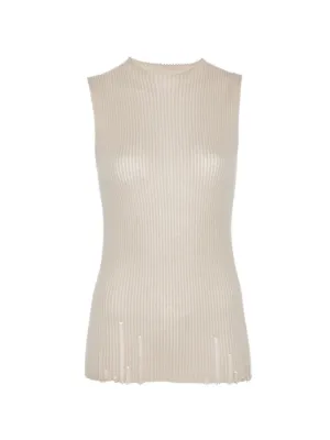 Courrèges リブニット トップ | ホワイト | FARFETCH JP