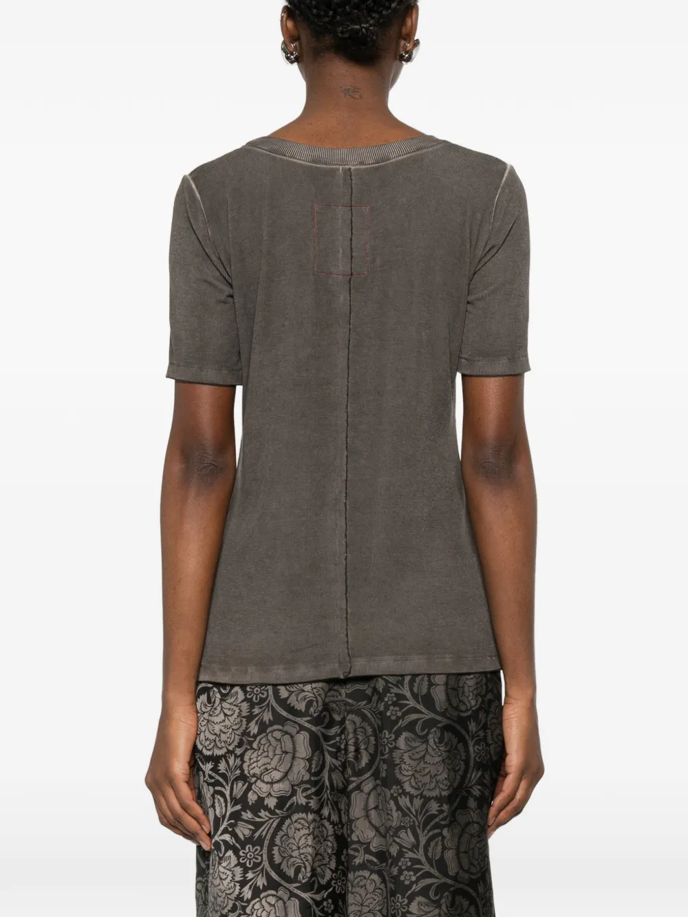 Uma Wang Geribbeld T-shirt Bruin