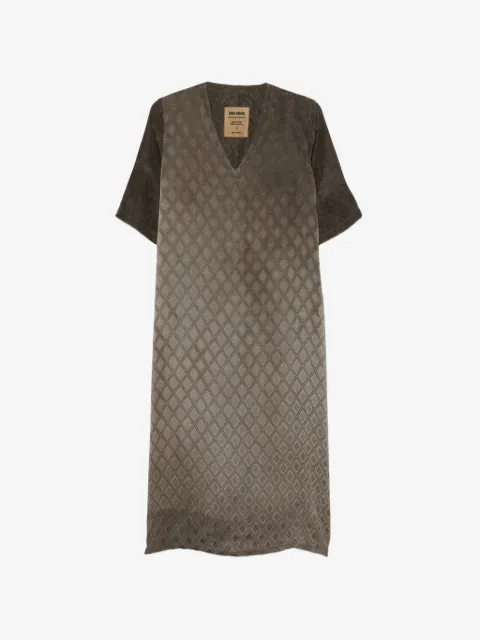 Uma Wang diamond V-neck midi dress