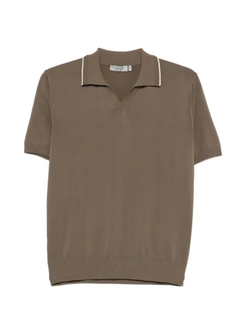 Canali ribbed-trim polo shirt