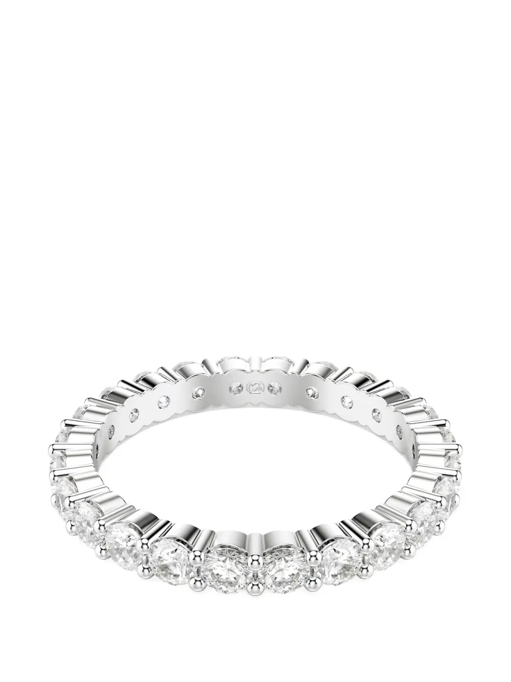 Swarovski Halo crystal band ring - Argento
