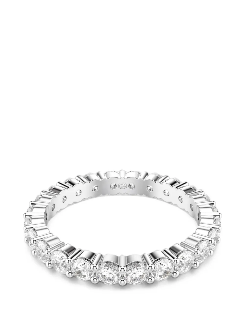 Swarovski Halo crystal band ring - Argento