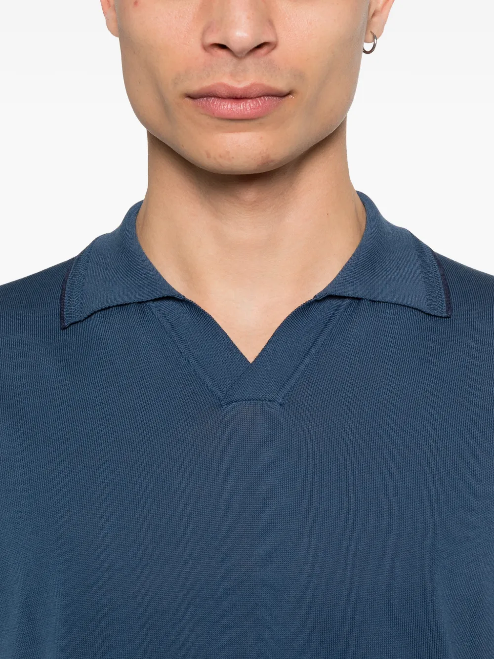Canali T-shirt met V-hals Blauw