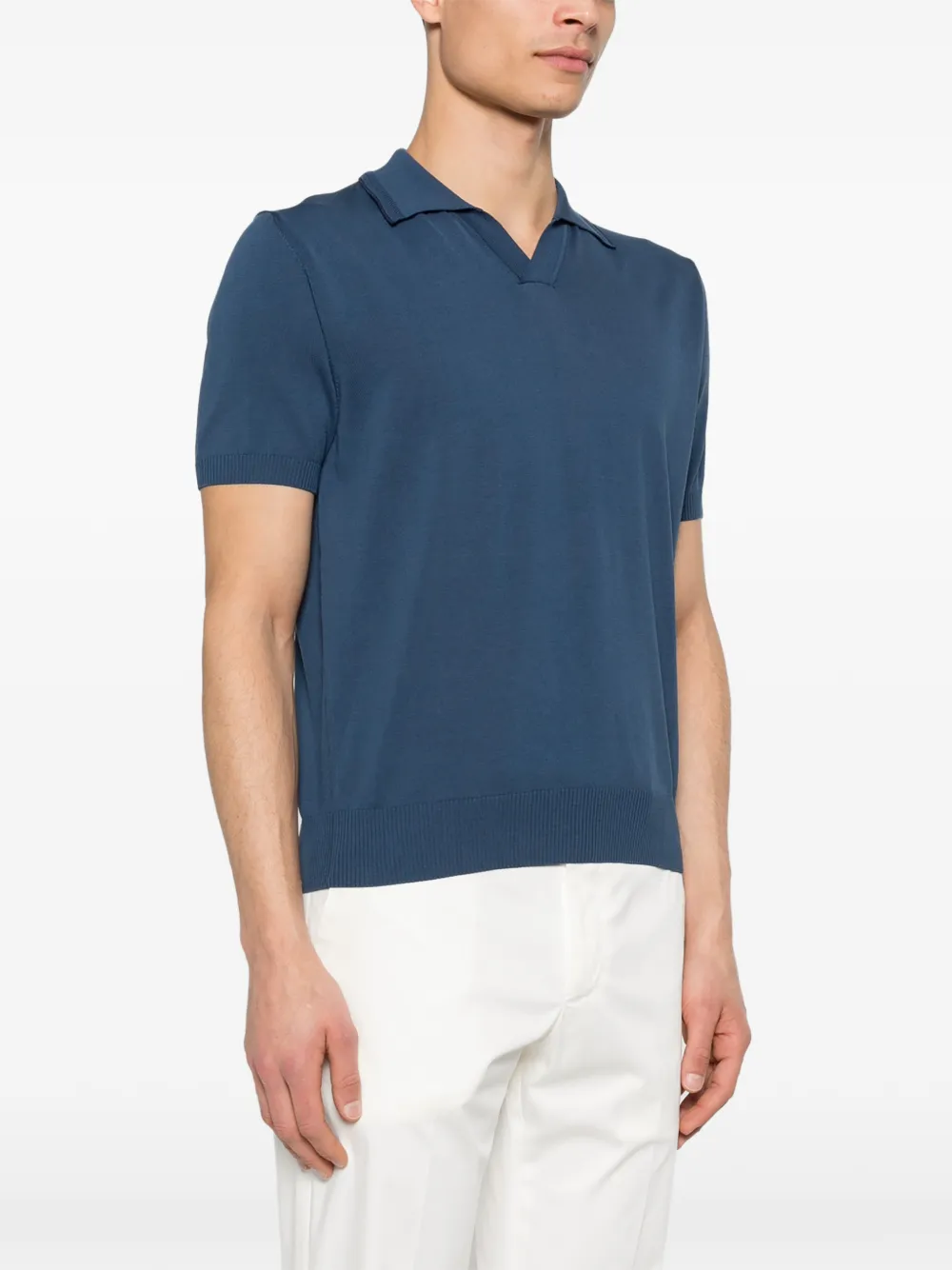 Canali T-shirt met V-hals Blauw