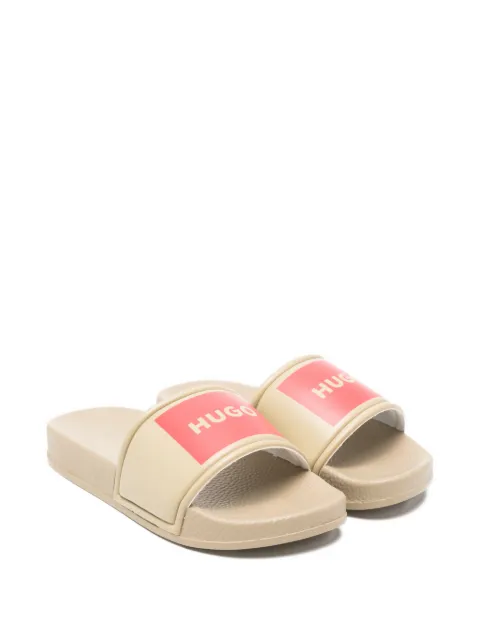HUGO KIDS logo detail slippers
