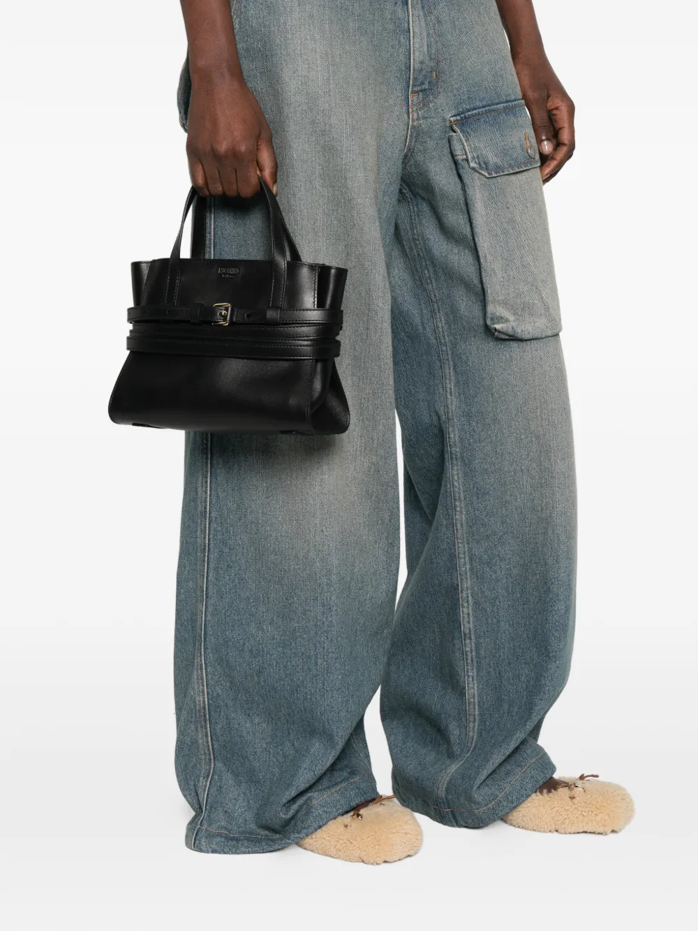 Moschino Shopper met gespband Zwart