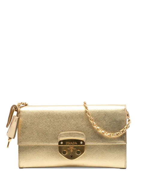 Prada Pre-Owned sac à bandoulière Wallet On Chain Saffiano Sound Lock (2010-2025)