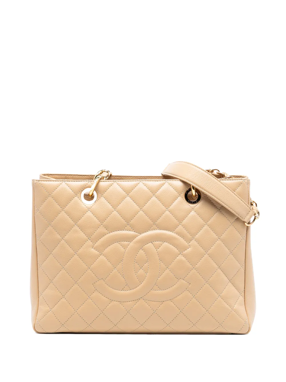 CHANEL Pre-Owned 2013-2014 Caviar Grand Shopping tote bag - Marrone