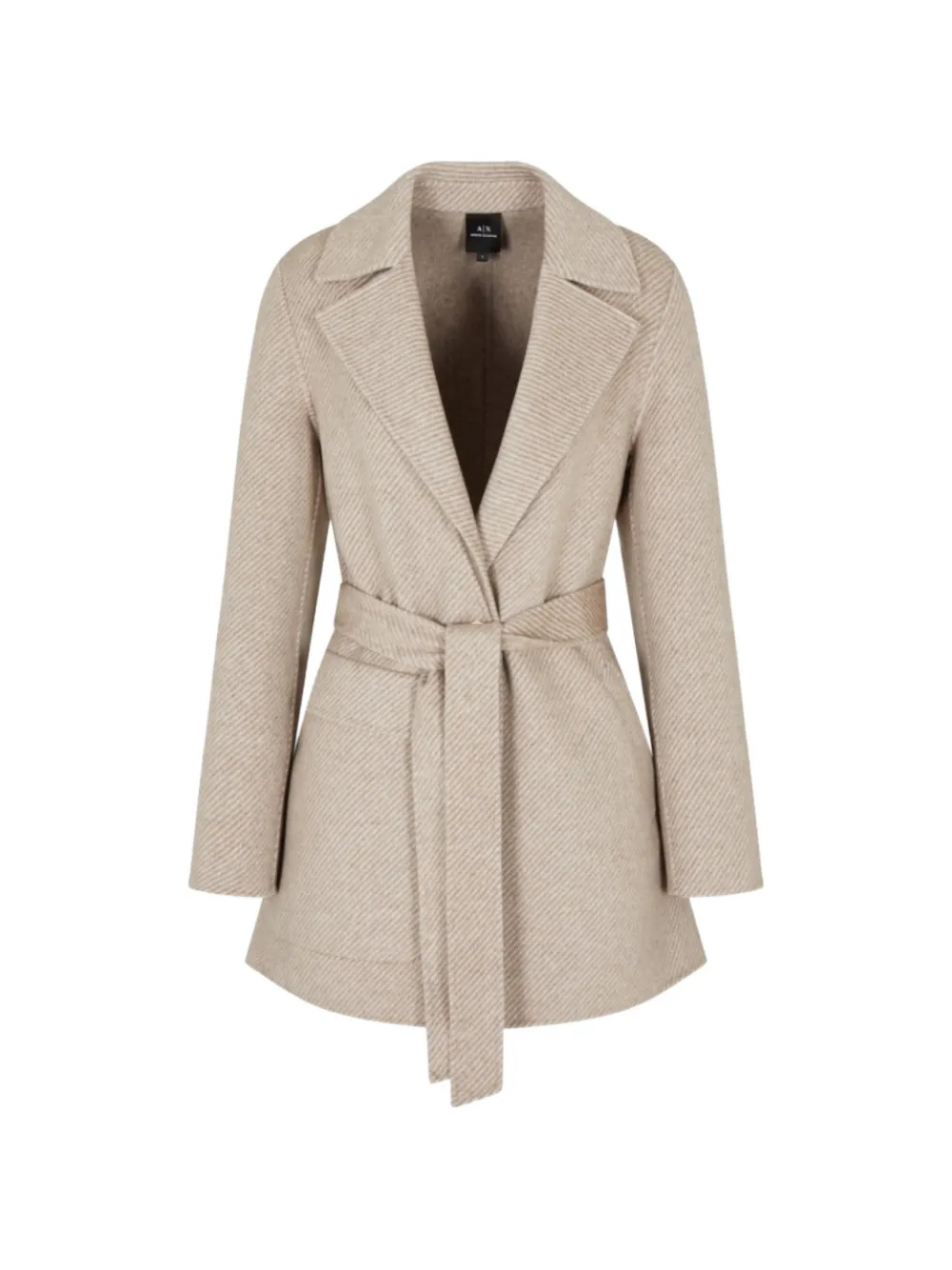 Armani Exchange belted herringbone coat - Toni neutri