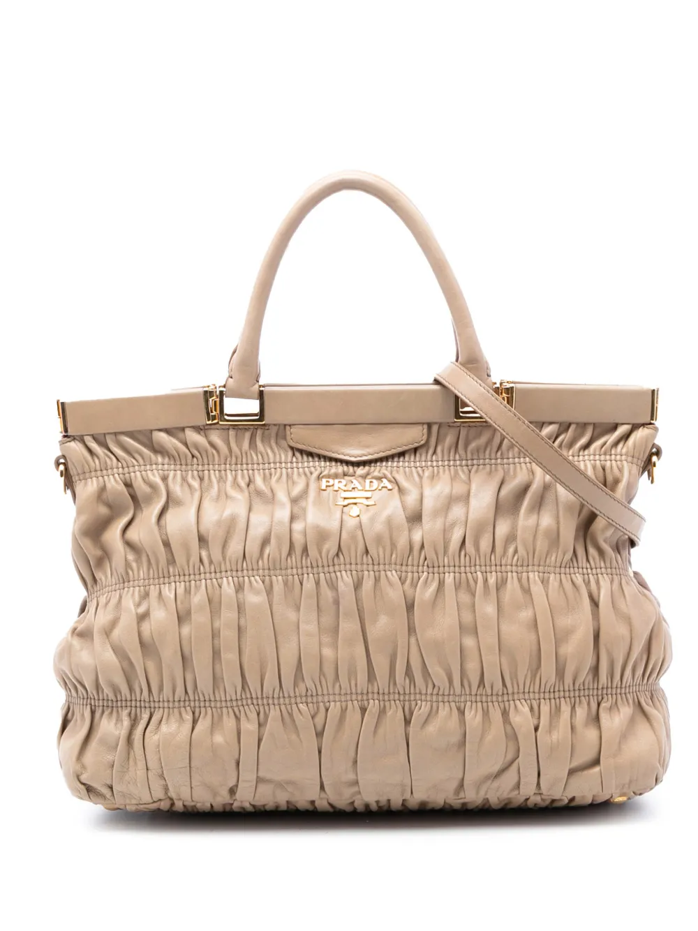 Prada Pre-Owned 2013-2025 Nappa Gaufre satchel - Marrone