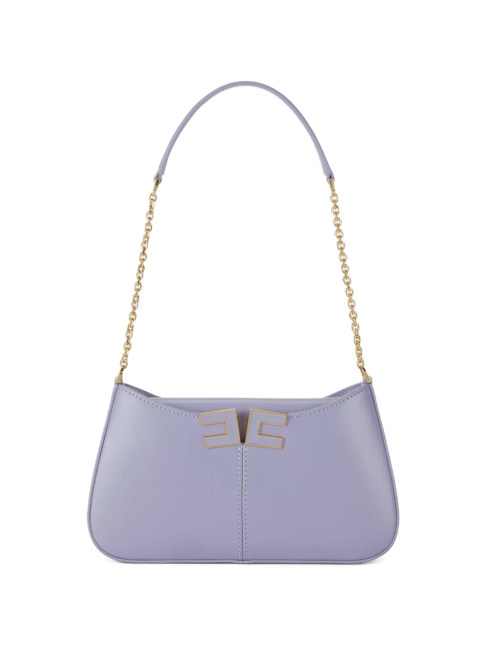 Elisabetta Franchi logo chain shoulder bag - Viola