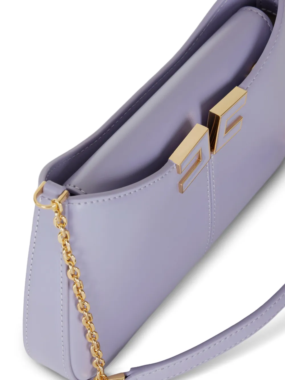 Elisabetta Franchi Schoudertas met logoplakkaat Paars