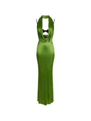 Elisabetta Franchi Red Carpet dress in shiny viscose jersey