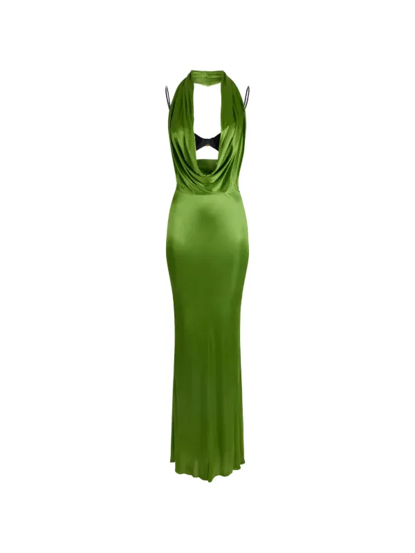 elisabetta franchi dress green ELISABETTA FRANCHI Dresses | Green Womens Midi Dress