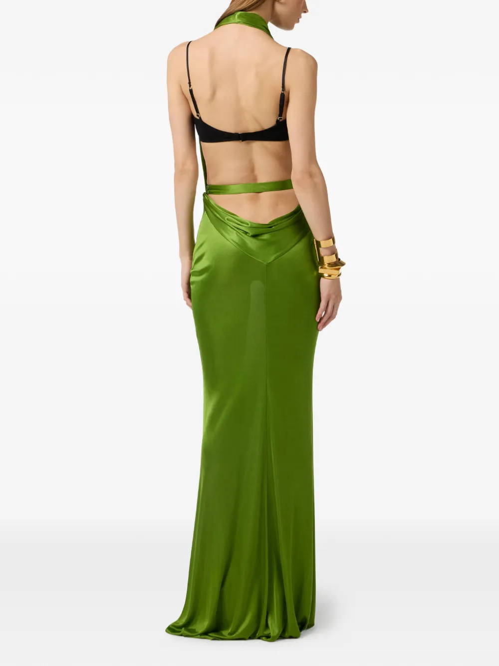 Elisabetta Franchi Draped Maxi Dress - Green 
