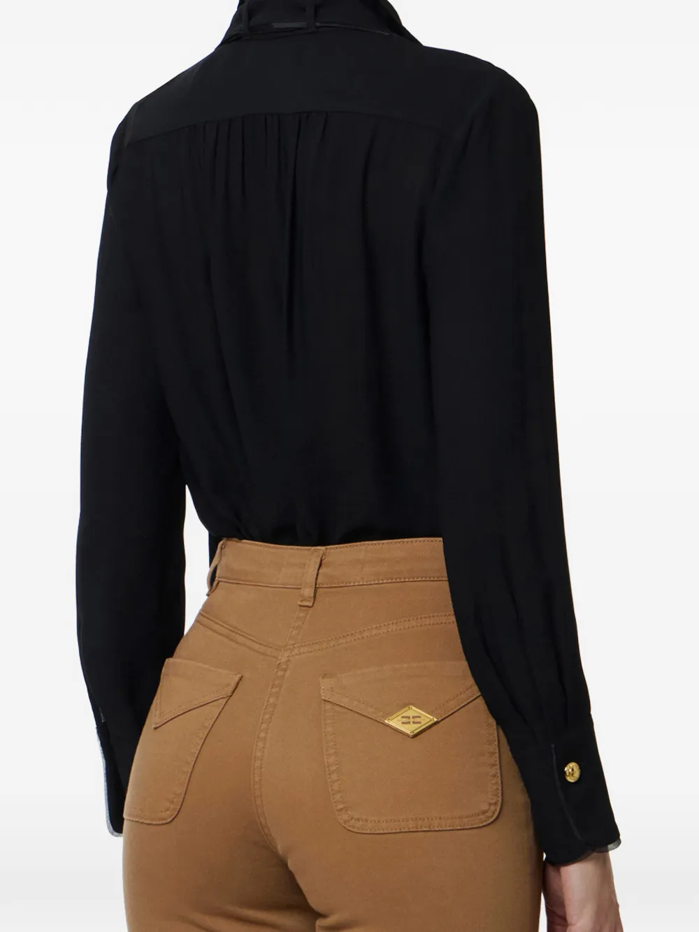  Elisabetta Franchi Tie-neck Blouse - Black 