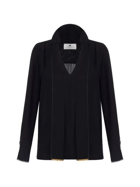 Elisabetta Franchi blouse in viscose georgette fabric with sash belt