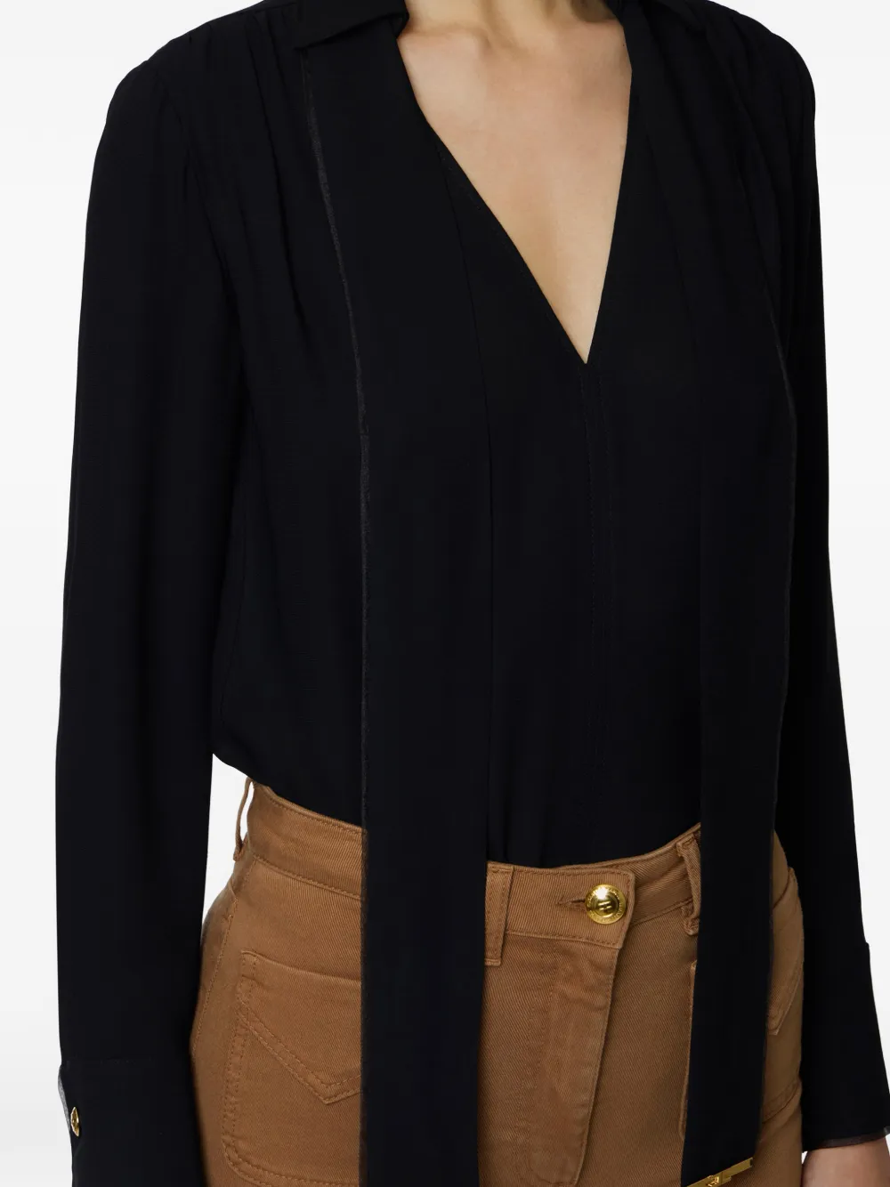  Elisabetta Franchi Tie-neck Blouse - Black 
