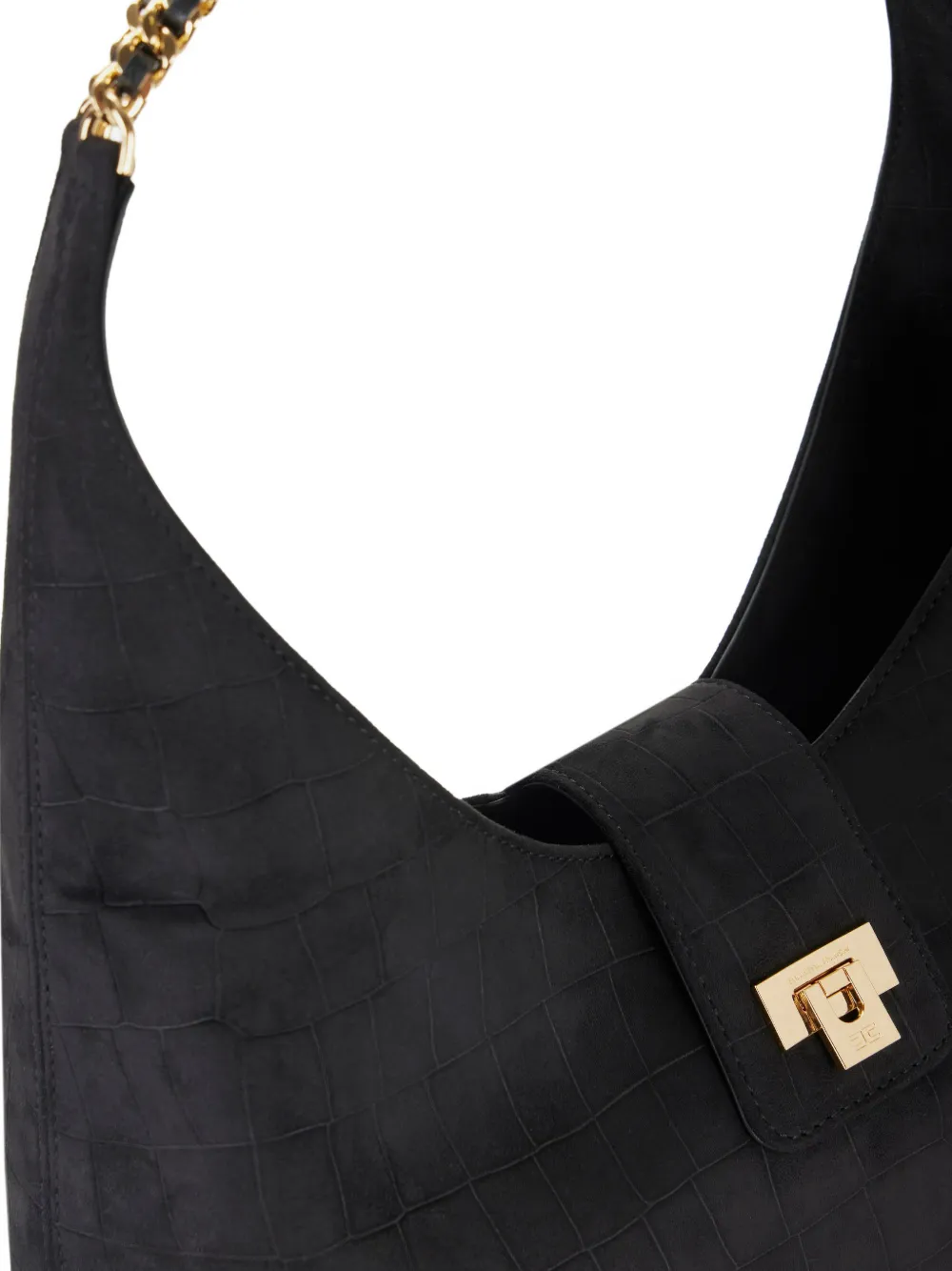 Elisabetta Franchi Shopper met krokodillen-reliëf Zwart