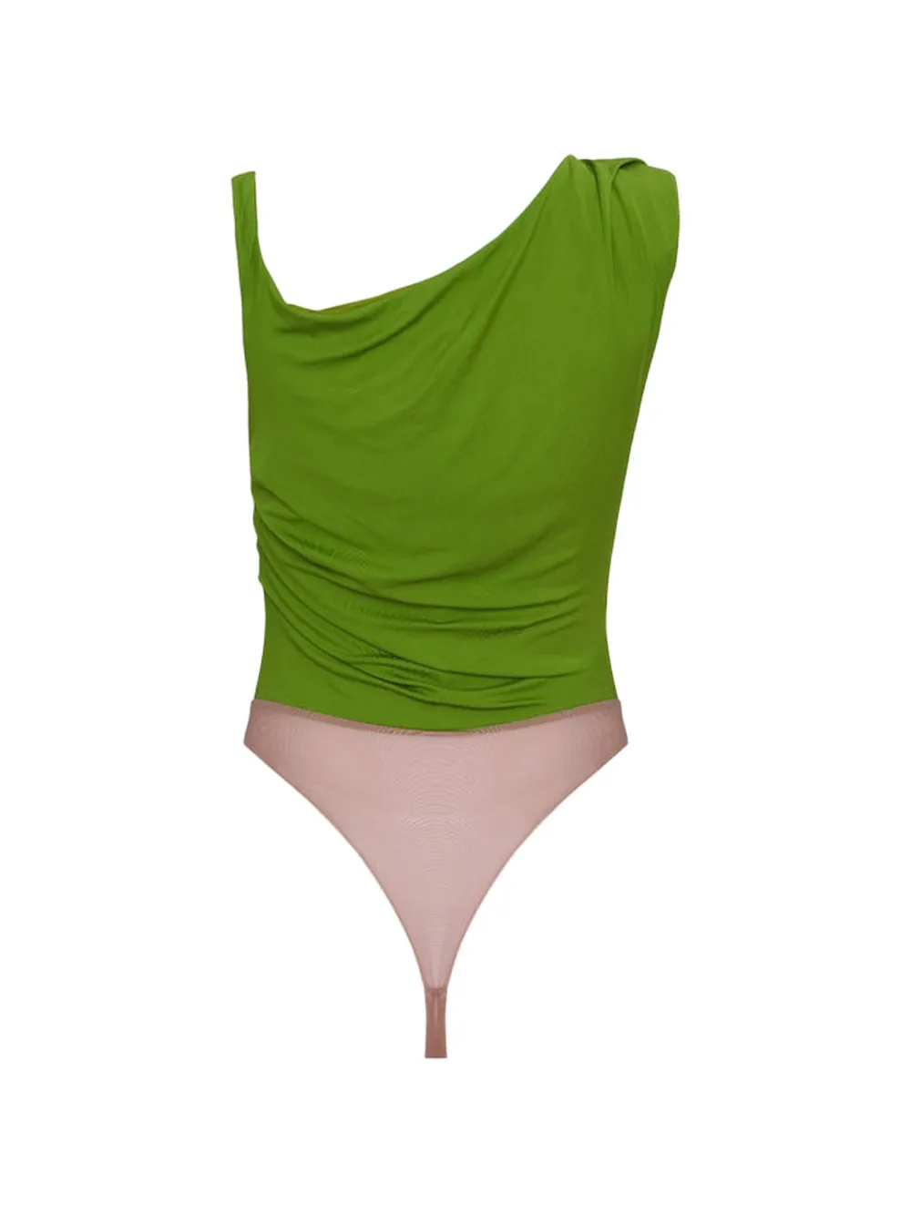 Elisabetta Franchi asymmetric-sleeve bodie - Verde