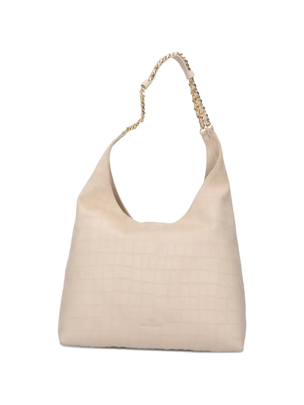 Elisabetta Franchi Shopper met krokodillen-reliëf Beige