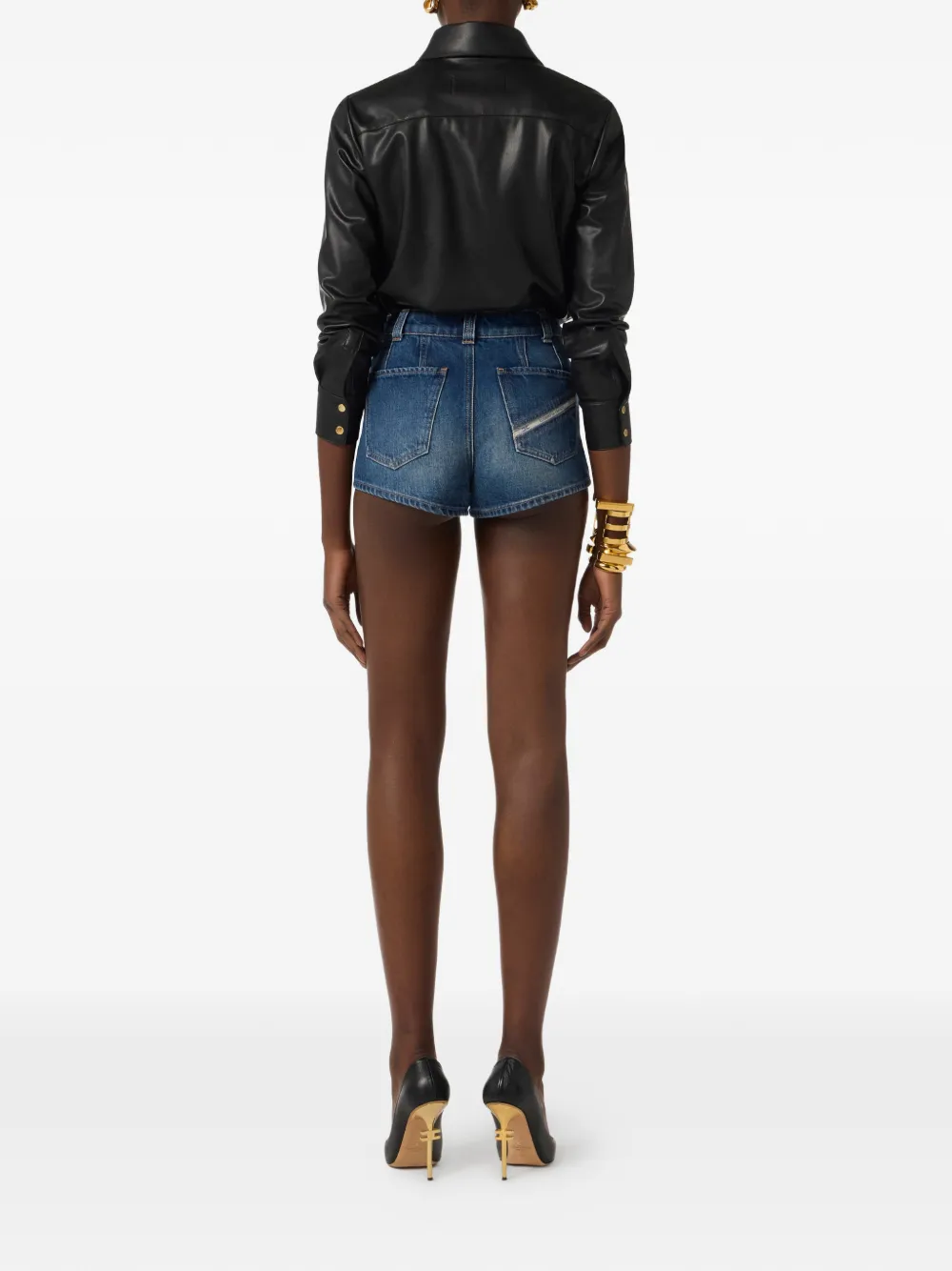Elisabetta Franchi Playsuit van spijkerstof Zwart