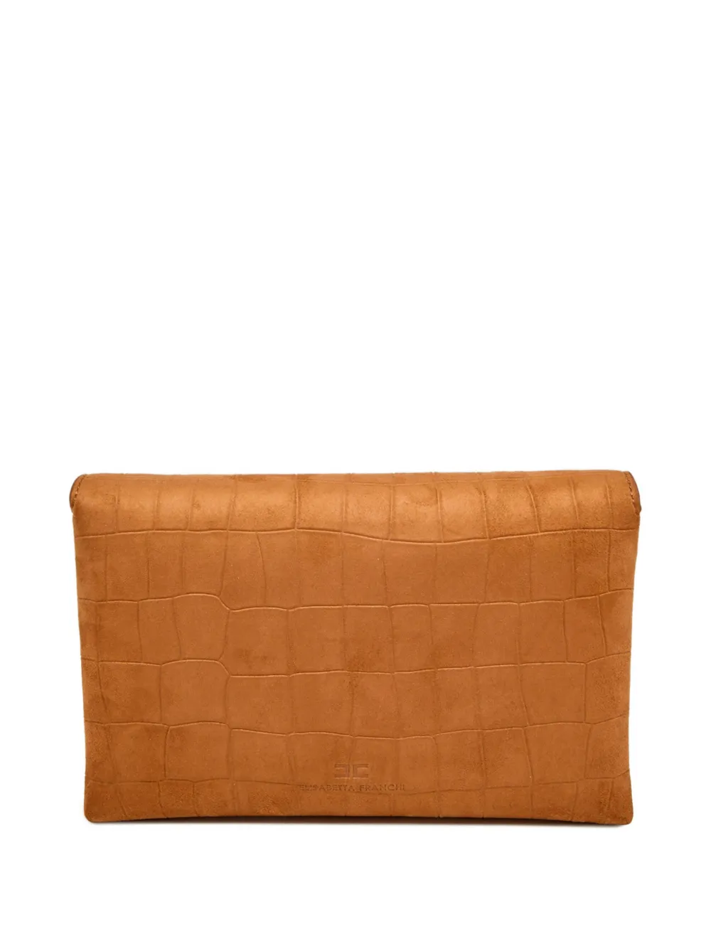  Elisabetta Franchi Crocodile-effect Chain Clutch Bag - Brown 