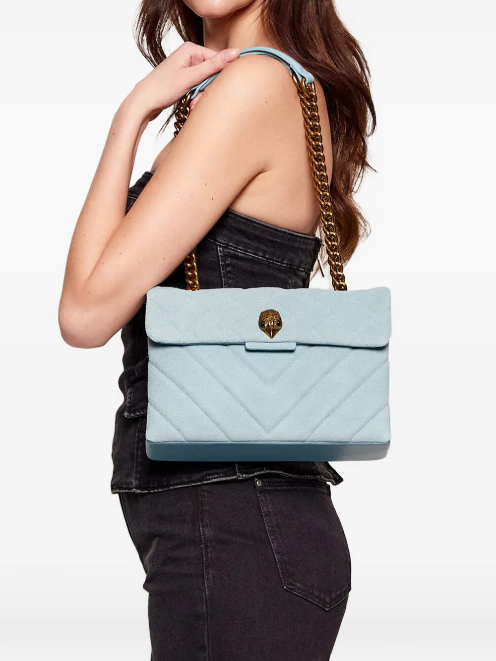 Kurt Geiger London Kensington leren tas Blauw