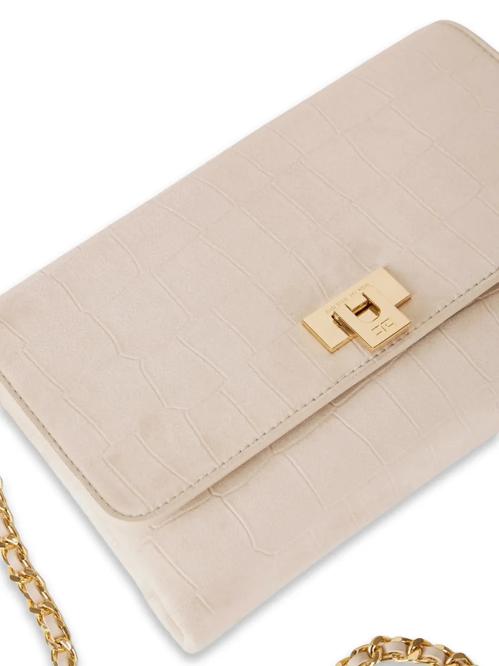 Elisabetta Franchi Suède clutch Beige