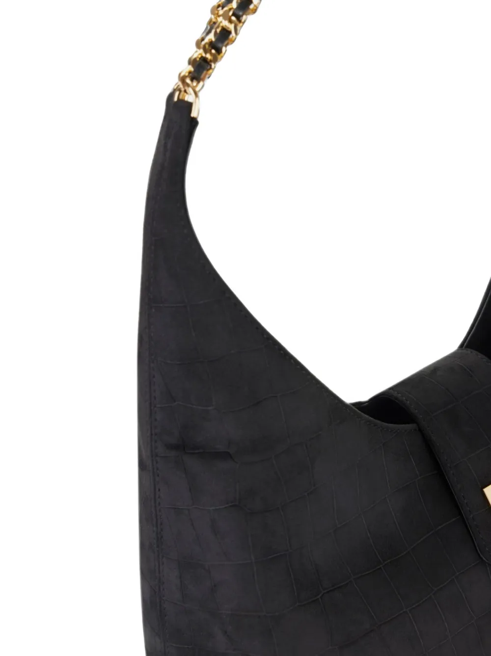 Elisabetta Franchi Schoudertas met ketting en reliëf Beige