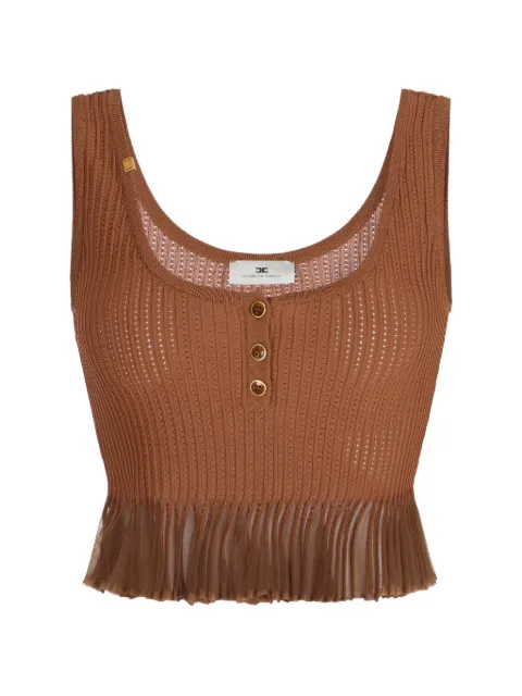 Elisabetta Franchi button ruffled tank top