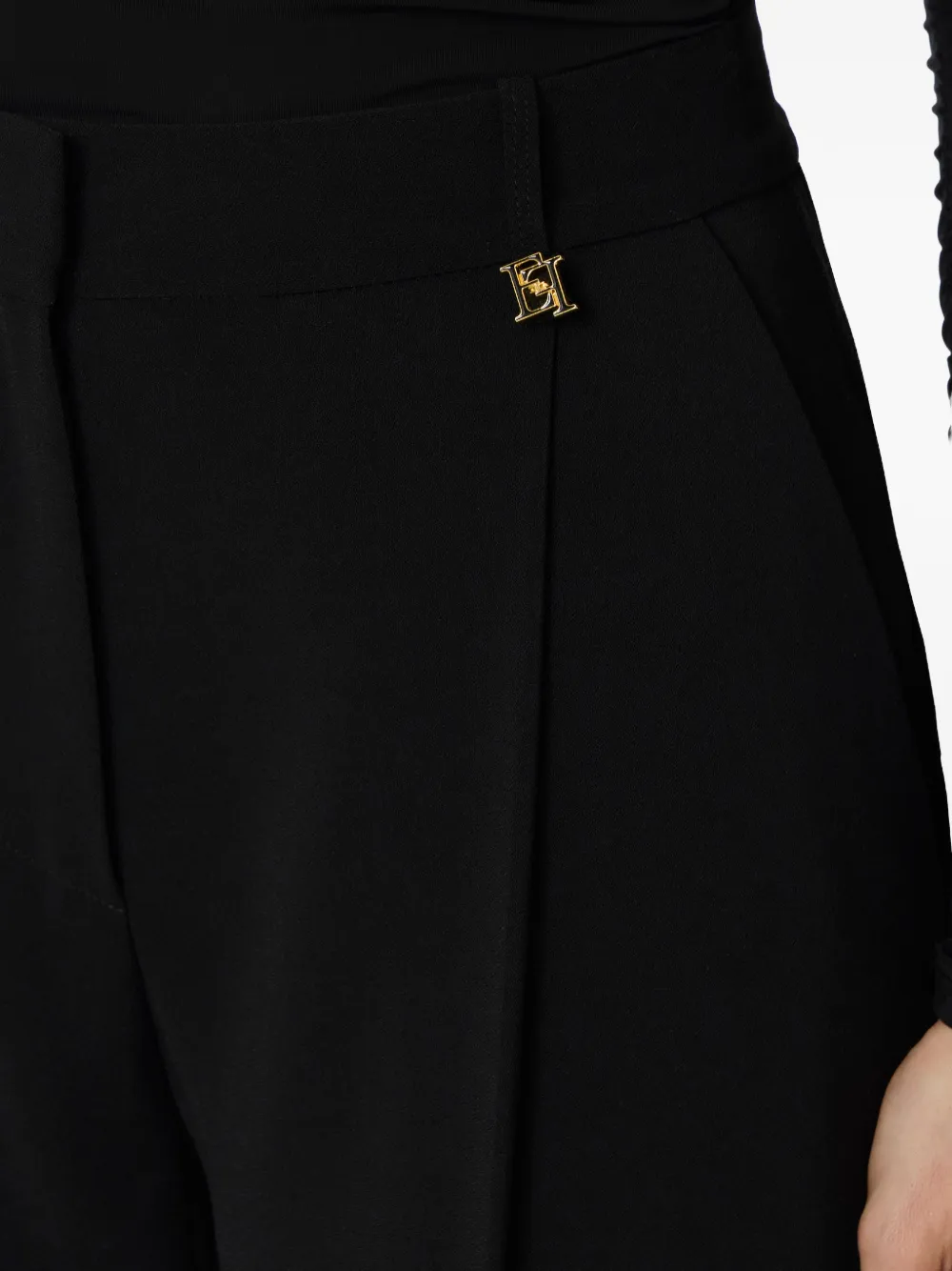 Elisabetta Franchi Broek met logoplakkaat Zwart
