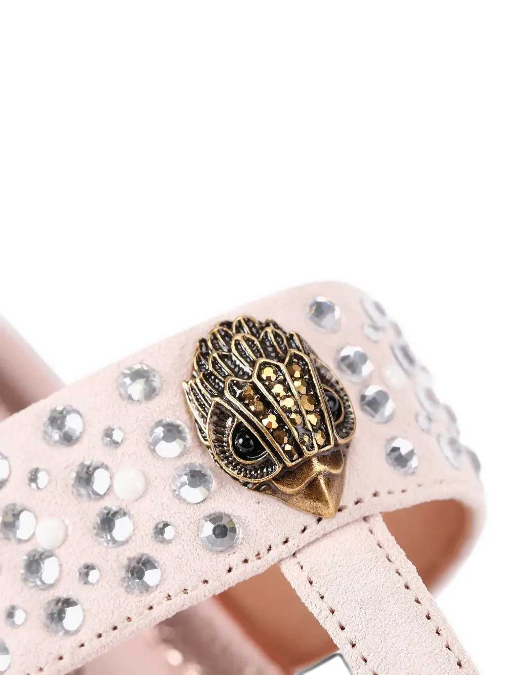 Kurt Geiger London Kensington crystal eagle flat sandals Roze