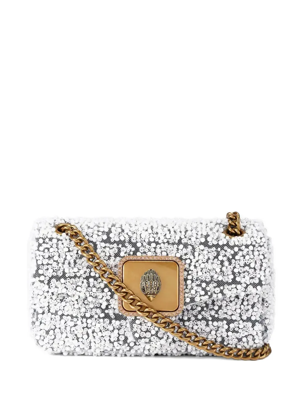 Kurt Geiger London Borsa a spalla Pilinco mini con perline - Bianco