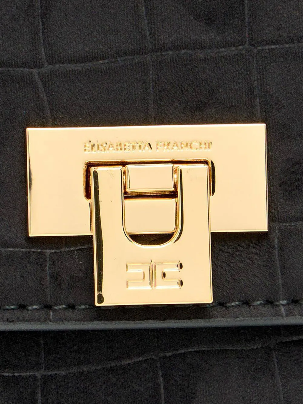 Elisabetta Franchi Clutch met logo-reliëf Zwart