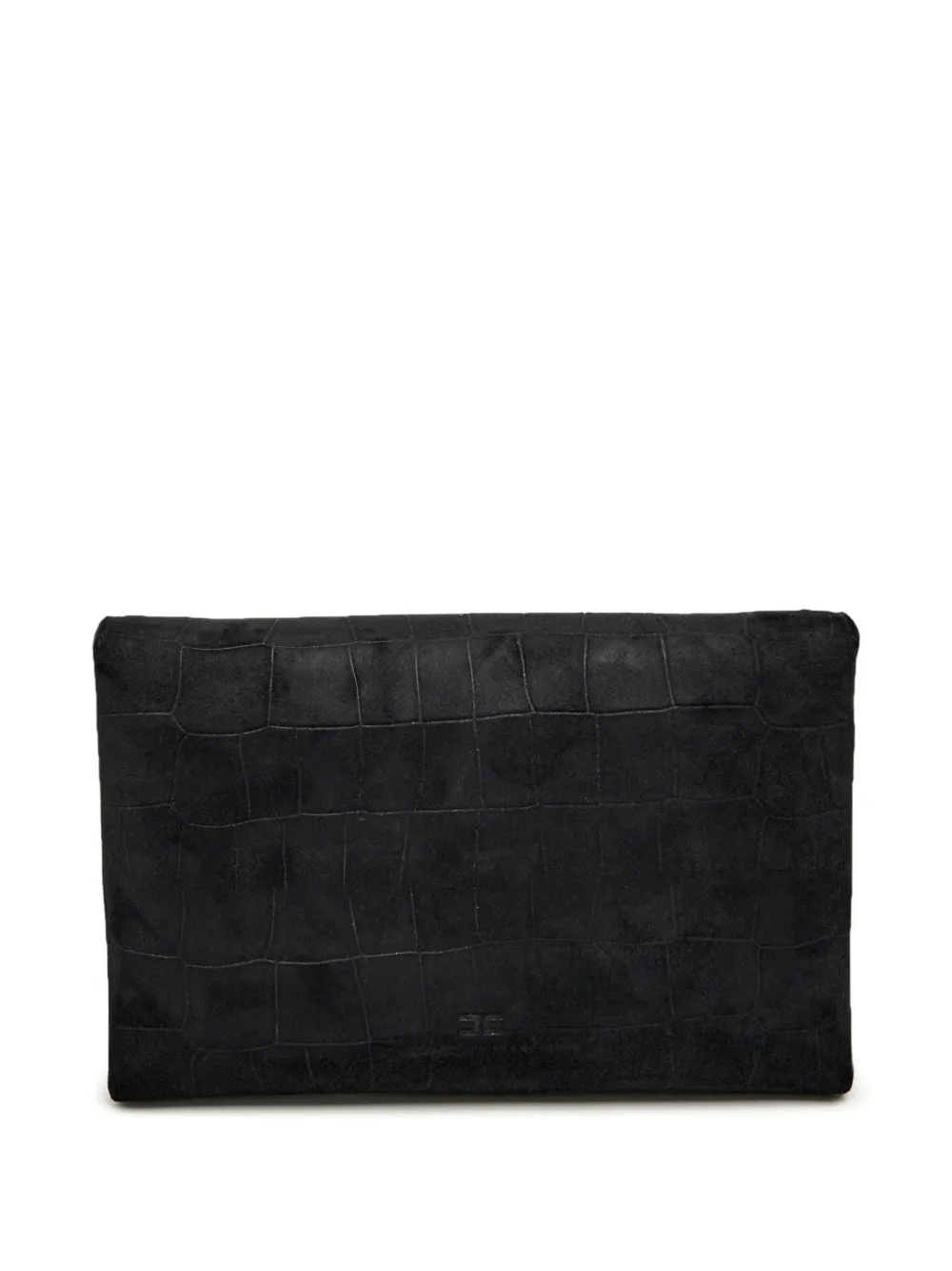 Elisabetta Franchi Embossed Chain Clutch Bag - Black 