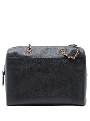 CHANEL Pre-Owned 2019 ロゴエンボス ショルダーバッグ | ブラック