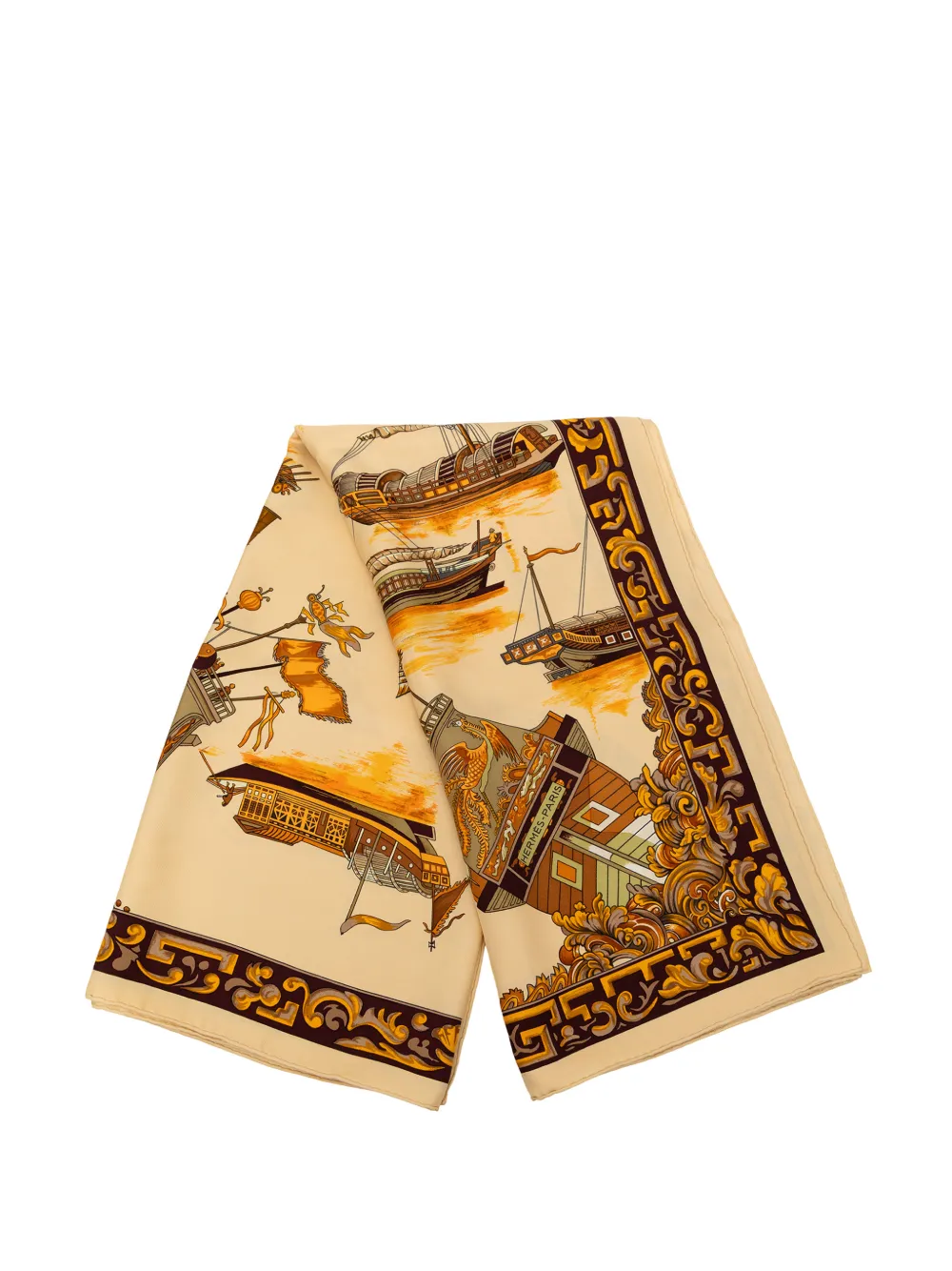 Hermès Pre-Owned Foulard Jonques Et Sampans in seta 1990-2015 - Arancione