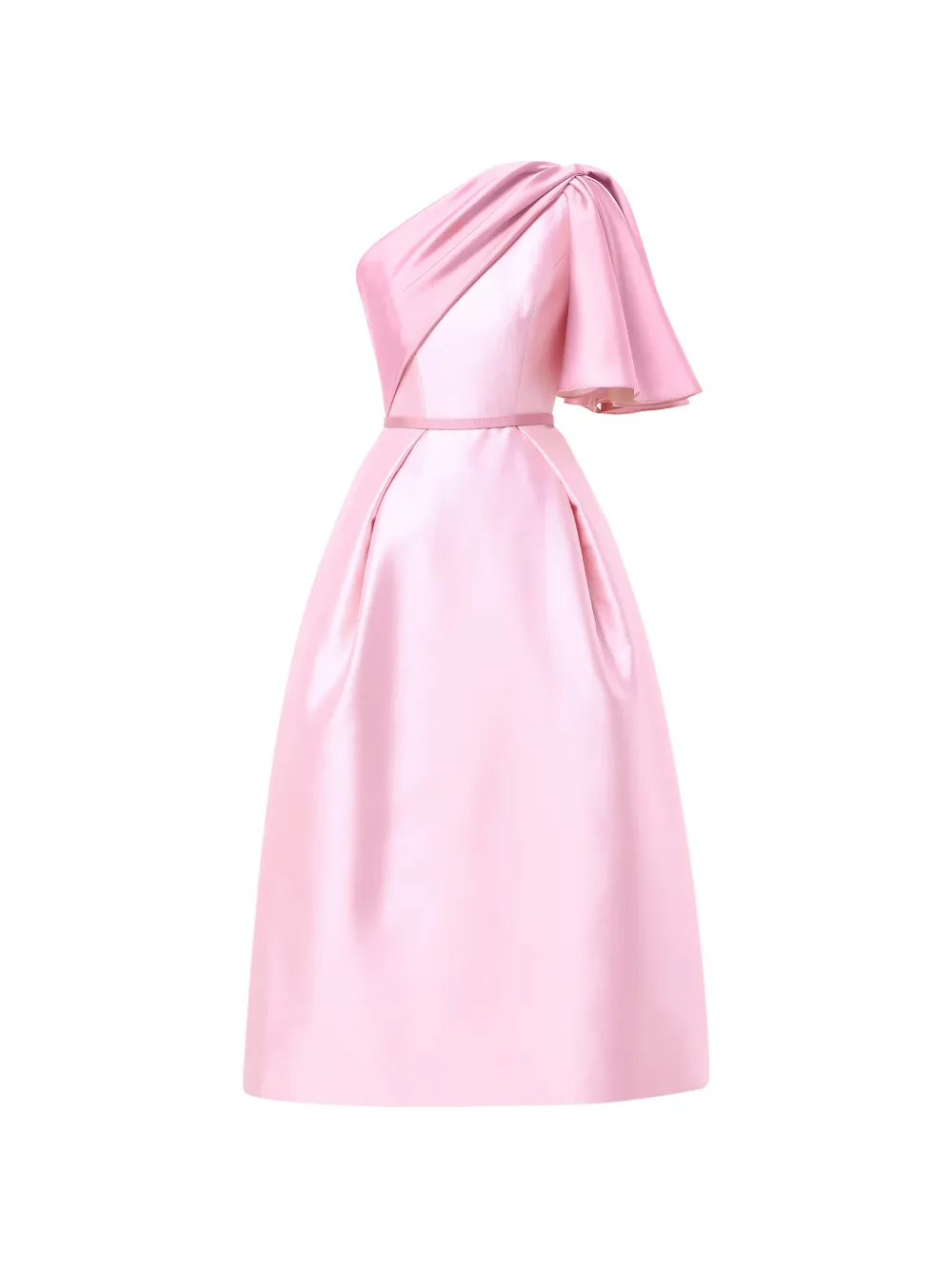 Rami Al Ali draped asymmetrical-top pleated midi dress - Rosa