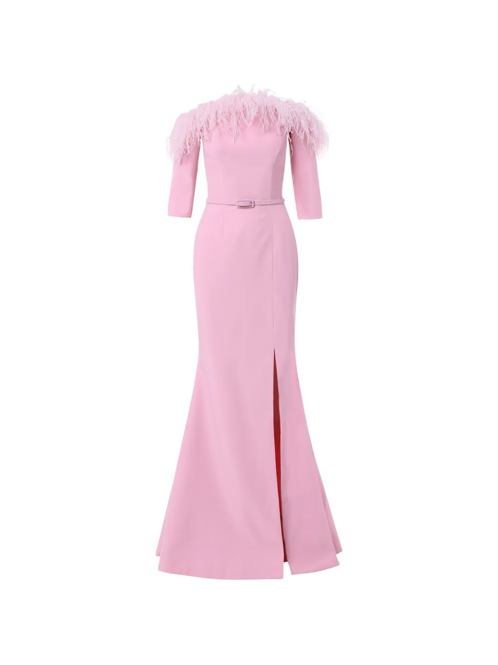 Rami Al Ali feather-embellished mermaid gown maxi dress - Rosa