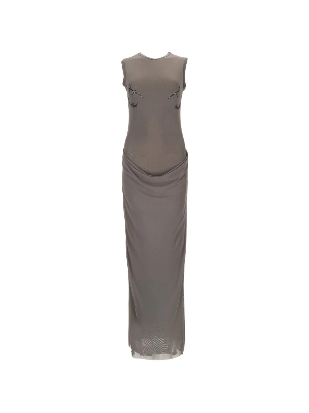 Jean Paul Gaultier draped maxi dress - Grey